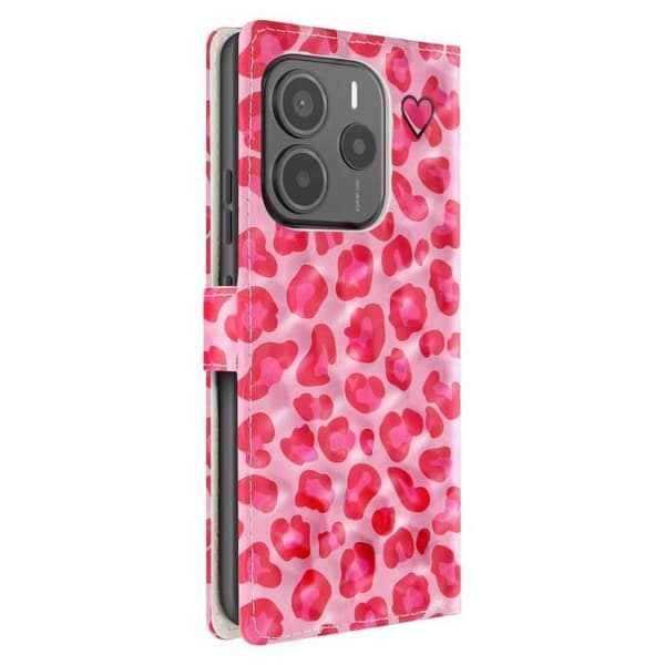 Étui för Xiaomi Redmi Note 14 5G Plånbok Videostöd Rosa