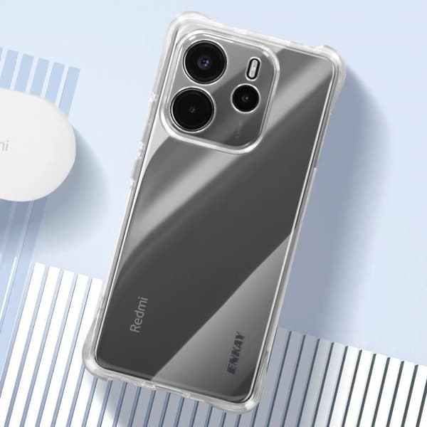 Skydd för Xiaomi Redmi Note 14 4G Stöttålig Flexibel Förstärkta hörn Transparent