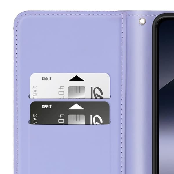 Fodral för Xiaomi Redmi Note 14 5G Plånbok Stöd för Video Lavendel