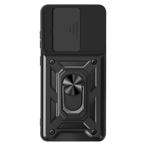 Coque för OnePlus 13R Magnetisk Ring Kameraskydd Svart