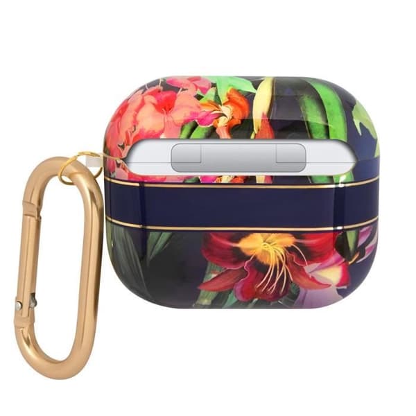 Coque för AirPods 3 med Karbinhake, Flerfärgad Tropisk Floral Design Guess