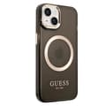 Miniatyrbild 2 av 4: Coque för iPhone 14 Plus MagSafe Gold Outline Guess Noir