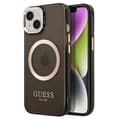 Miniatyrbild 1 av 4: Coque för iPhone 14 Plus MagSafe Gold Outline Guess Noir