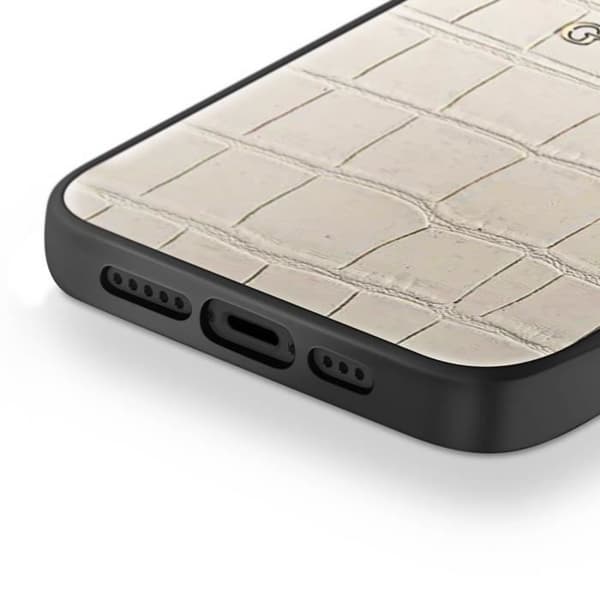 Coque för iPhone 13 Stötabsorberande Croco Elegant Guess Beige