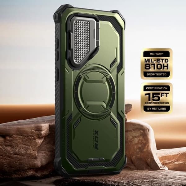 Coque Intégrale för Samsung S25 Plus Stöttålig MagSafe Kompatibel I-Blason Grön