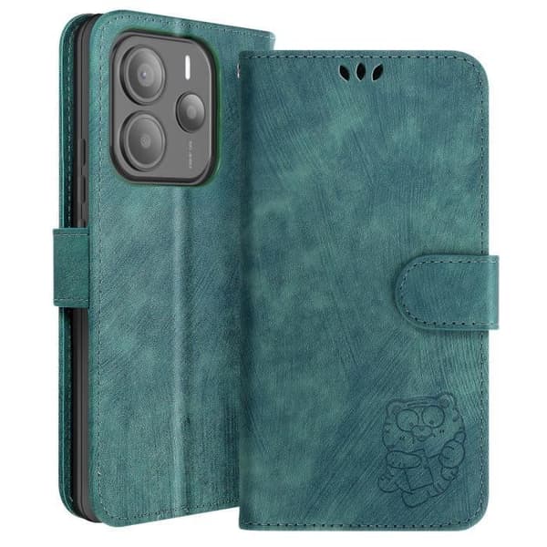 Fodral för Xiaomi Redmi Note 14 5G Plånbok Stöd för Video Grön