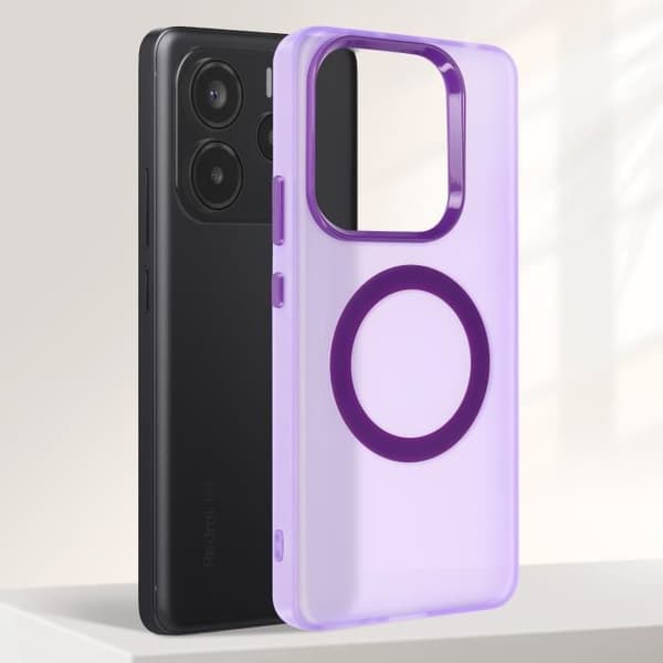 Coque för Xiaomi Redmi Note 14 5G MagSafe Stötsäker Militärkvalitet Lila