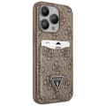 Miniatyrbild 1 av 4: Coque för iPhone 14 Pro med kreditkortshållare, upphöjda kanter, Guess, brun