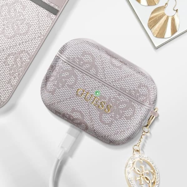 Coque för AirPods Pro med Elegant Charm Design Guess Powderrosa