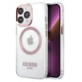 Miniatyrbild 1 av 4: Coque för iPhone 13 Pro MagSafe Guld Kontur Guess Transparent