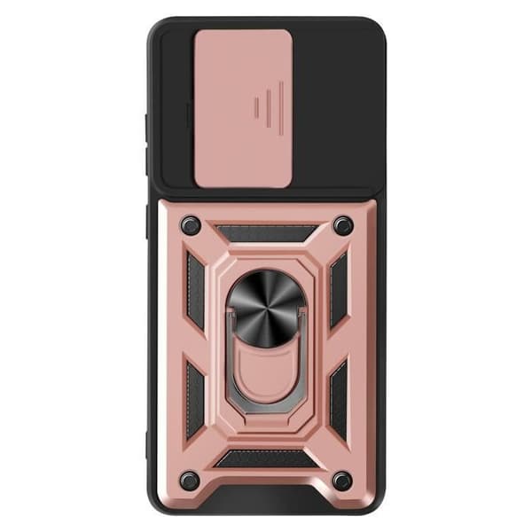 Skyddsfodral för OnePlus 13R med magnetring, kameraskydd i roséguld