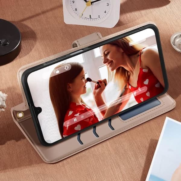 Fodral för Samsung Galaxy A16 Plånbok Diamantmönster Beige
