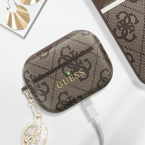 Coque för AirPods Pro 2 med Elegant Charm Design Guess Brun