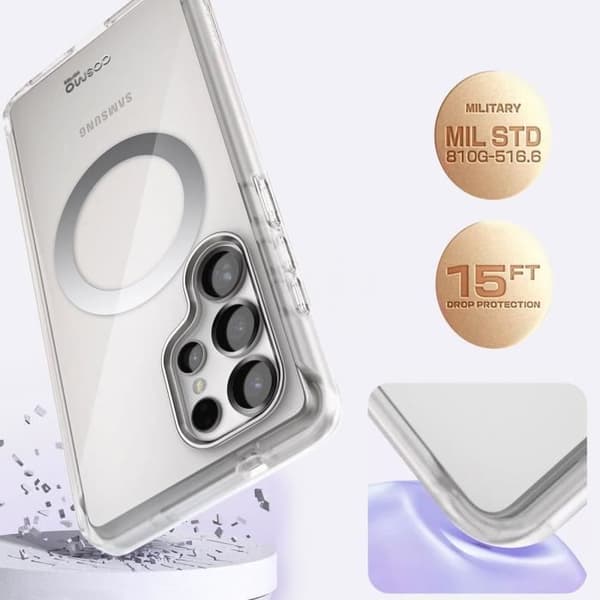 Heltäckande skydd för Samsung S25 Ultra Stöttålig Cosmo-kollektion I-Blason Transparent