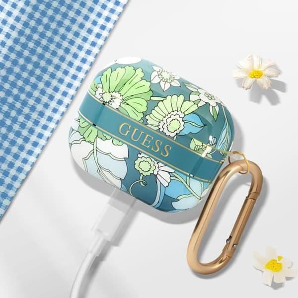 Coque för AirPods 3 med Karbinhake, Delikat Blommönster Guess Flerfärgad