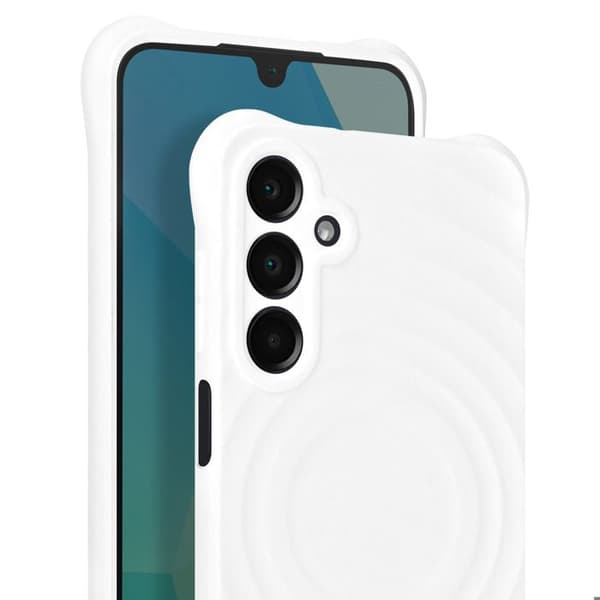 Siliconfodral för Samsung Galaxy A16 Stötabsorberande 3D Vågtextur iMak Vit