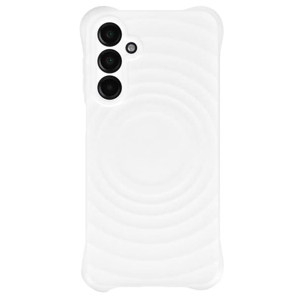 Siliconfodral för Samsung Galaxy A16 Stötabsorberande 3D Vågtextur iMak Vit