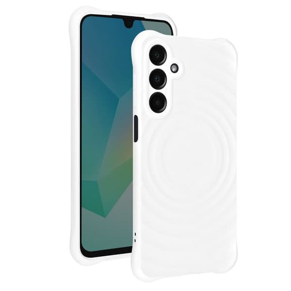 Siliconfodral för Samsung Galaxy A16 Stötabsorberande 3D Vågtextur iMak Vit