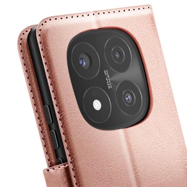 Fodral för Redmi Note 14 Pro och 14 Pro Plus Plånbok med Rem Mayaxess Rosé Champagne