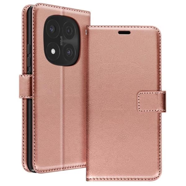 Fodral för Redmi Note 14 Pro och 14 Pro Plus Plånbok med Rem Mayaxess Rosé Champagne