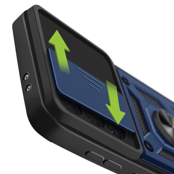 Coque för Samsung Galaxy A56 med Stöd Ring och Kamera Skydd Mayaxess Blå Natt