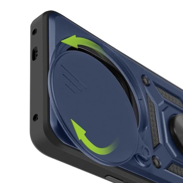 Skydd för Xiaomi Redmi Note 14 Pro och 14 Pro Plus Med Stöd Ring Mayaxess Mörkblå