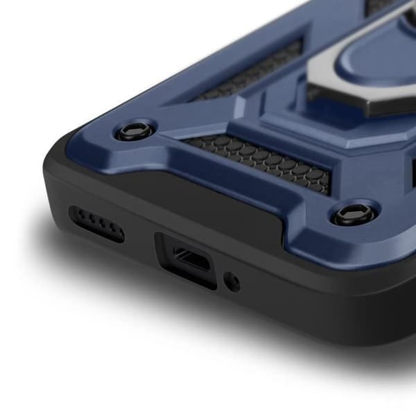 Skydd för Xiaomi Redmi Note 14 Pro och 14 Pro Plus Med Stöd Ring Mayaxess Mörkblå