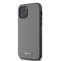 Miniatyrbild 3 av 4: Elegant iPhone 12 / 12 Pro MagSafe-fodral med DKNY Metall-logotyp Grå