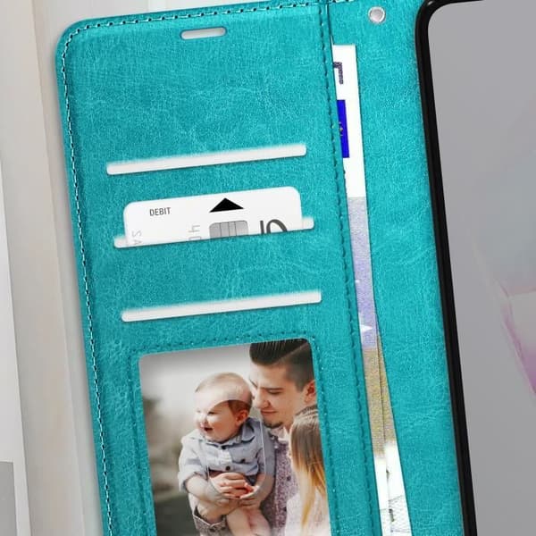 Étui för Samsung Galaxy A36 Plånbok med Handrem Mayaxess Turkos