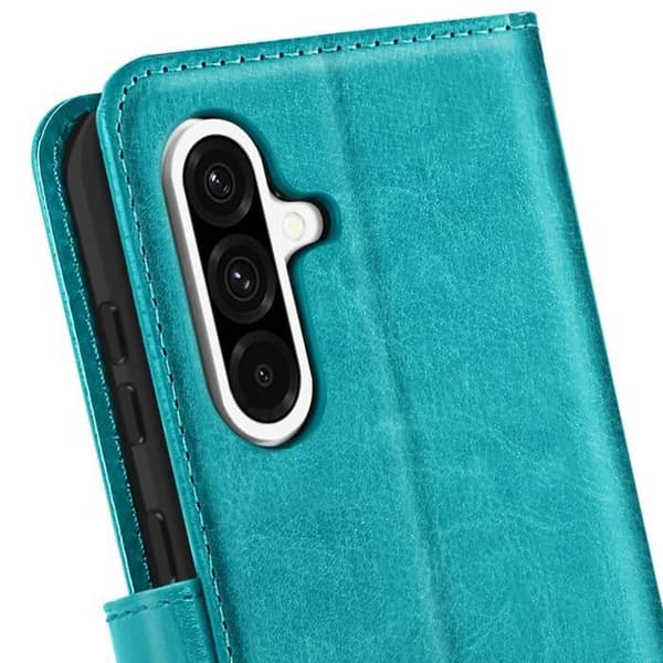 Étui för Samsung Galaxy A36 Plånbok med Handrem Mayaxess Turkos