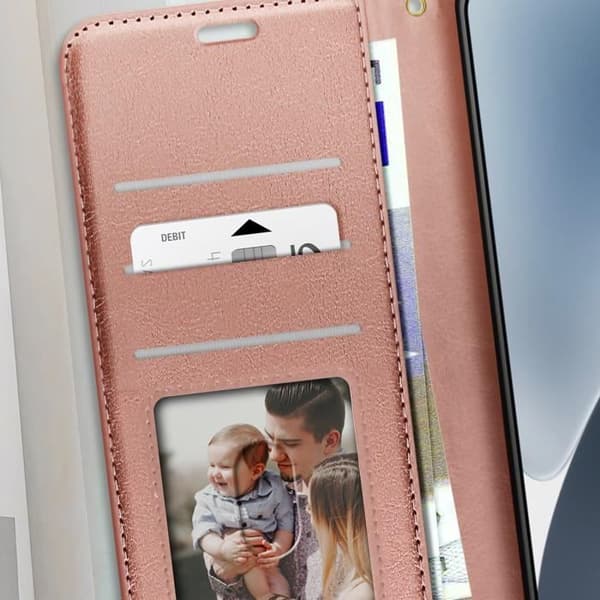 Étui för Xiaomi 15 Plånbok med Handledsrem Mayaxess Roséguld