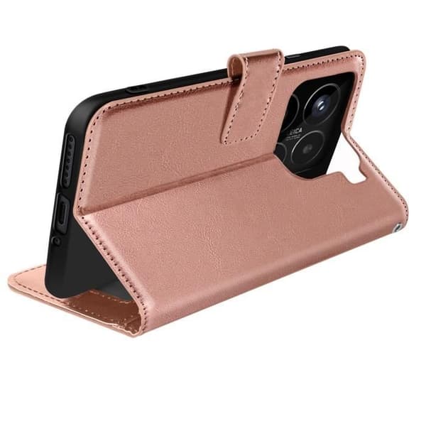 Étui för Xiaomi 15 Plånbok med Handledsrem Mayaxess Roséguld