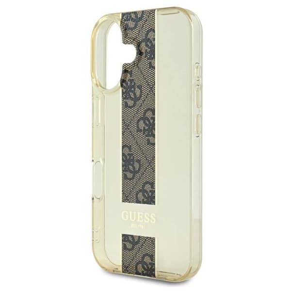 Skyddande skal för iPhone 16 med 4G-mönster, Guess, brun