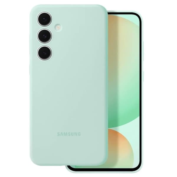 Coque för Samsung Galaxy S24 FE Silikon Flexibel Soft Touch Original Samsung Ljusgrön