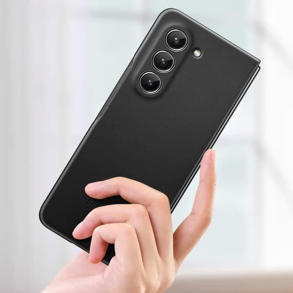 Coque för Samsung Z Fold 5 Simili Läder Eco-Läder Case Original Svart Phantom