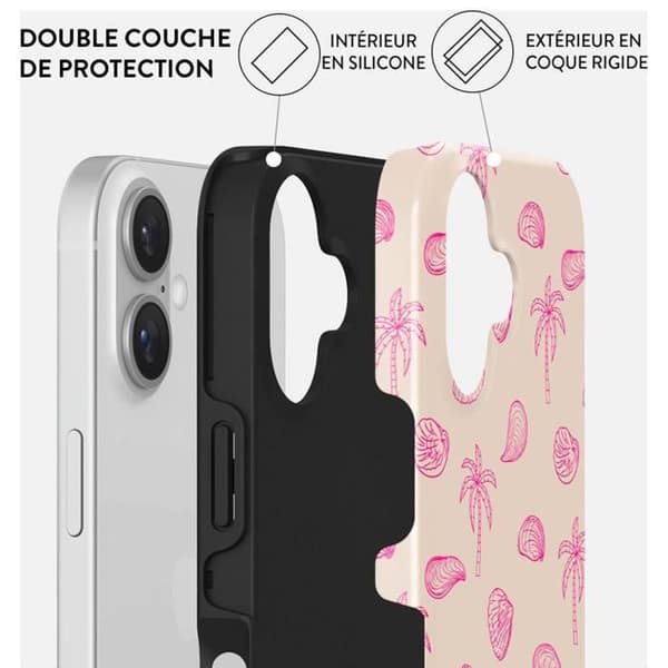 Coque för iPhone 16 Plus MagSafe Tough Antichocs Modell Beach Please Burga Rose