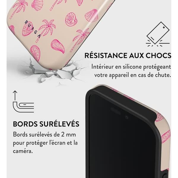 Coque för iPhone 16 Plus MagSafe Tough Antichocs Modell Beach Please Burga Rose