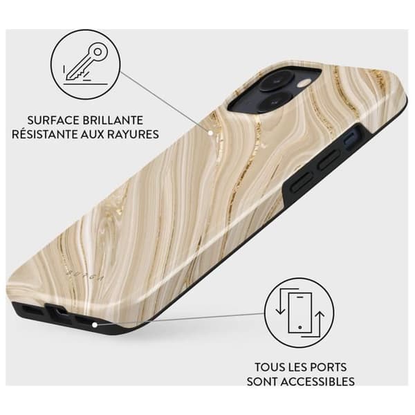 Coque för iPhone 13 Tough Antichocs Modell Full Glam Burga Beige