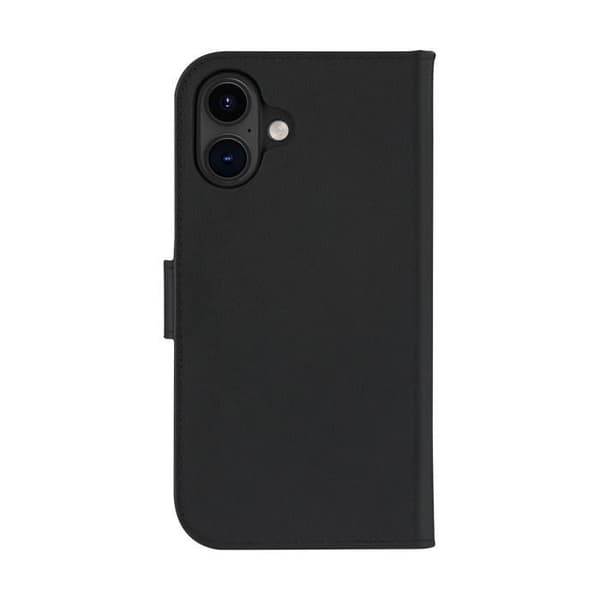 Folio Fodral 2 i 1 - DBRAMANTE1928 - iPhone 16 Plus - Kompatibel med MagSafe - Svart Läder - Avtagbar Skal