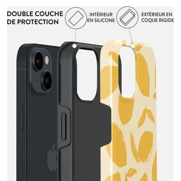 Coque för iPhone 15 Plus MagSafe Tough Antichocs Modell Lemon Tart Burga Gul