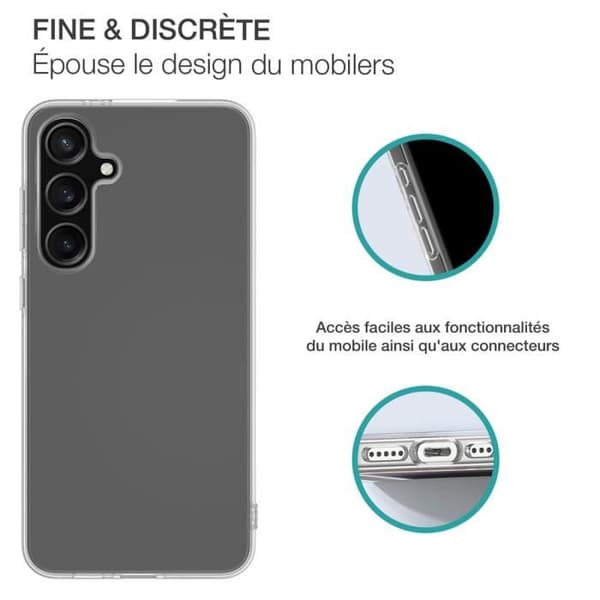 Coque - BIGBEN - Galaxy S24 FE - Flexibel - Antigulning - Transparent