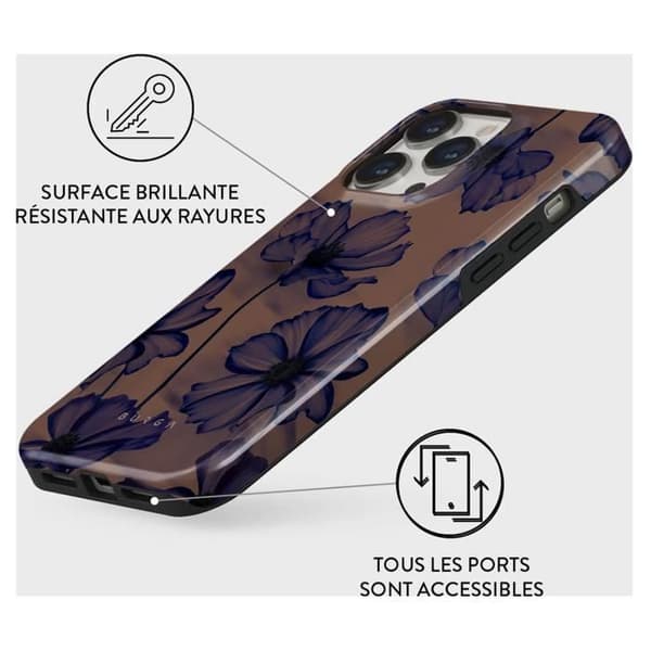 Coque för iPhone 13 Pro MagSafe Tough Antichocs Modell Velvet Night Burga Lavande
