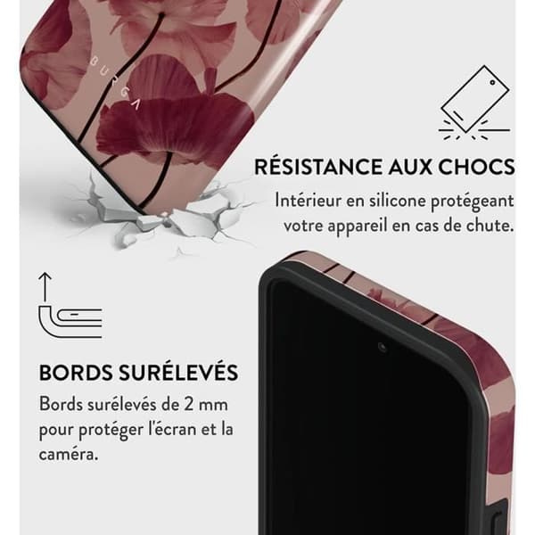 Coque för iPhone 13 Pro Tough Antichocs Modell Tender Kiss Burga Röd