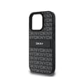 Miniatyrbild 4 av 4: Coque för iPhone 16 Pro Max Repeat Pattern Tonal Stripe med Metalliskt Logo DKNY Svart