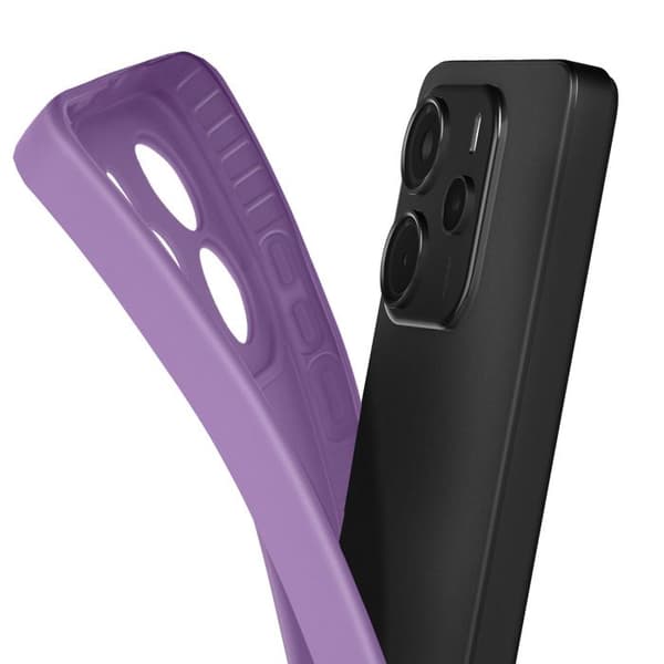 Mobilskal för Xiaomi Redmi Note 14 4G Silikon Slät Kamerablock Skyddad Lila