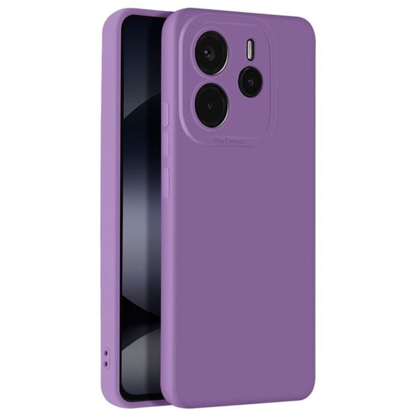 Mobilskal för Xiaomi Redmi Note 14 4G Silikon Slät Kamerablock Skyddad Lila