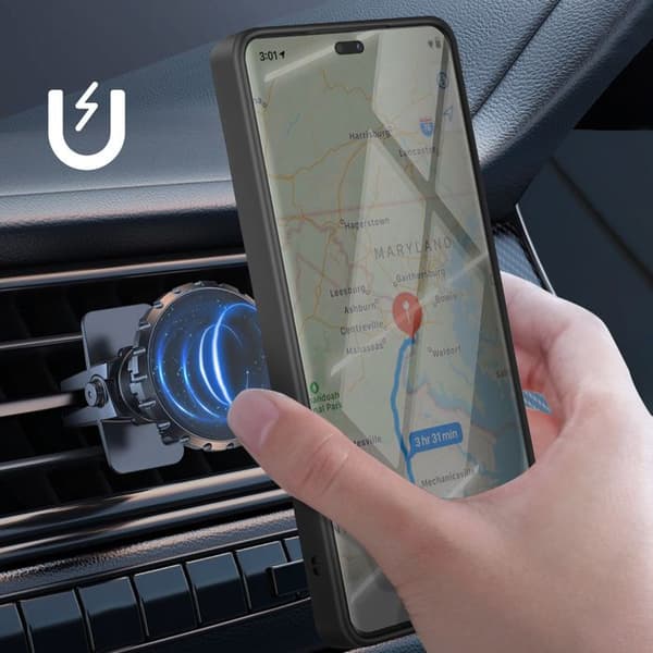 Coque för Honor Magic 7 Lite med Metallring Video Stöd Svart