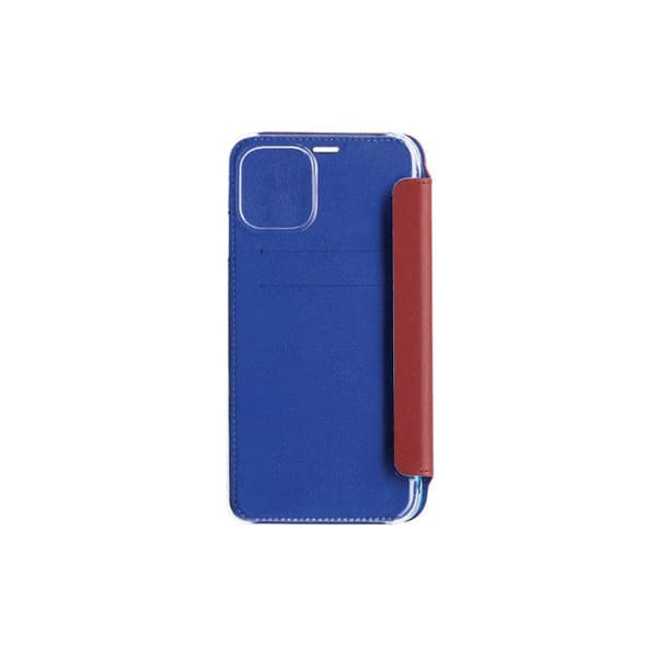 Étui Folio Premium - BEETLECASE - iPhone 12/iPhone 12 Pro - Röd Läder - Baksidan i Glas - Magnetisk