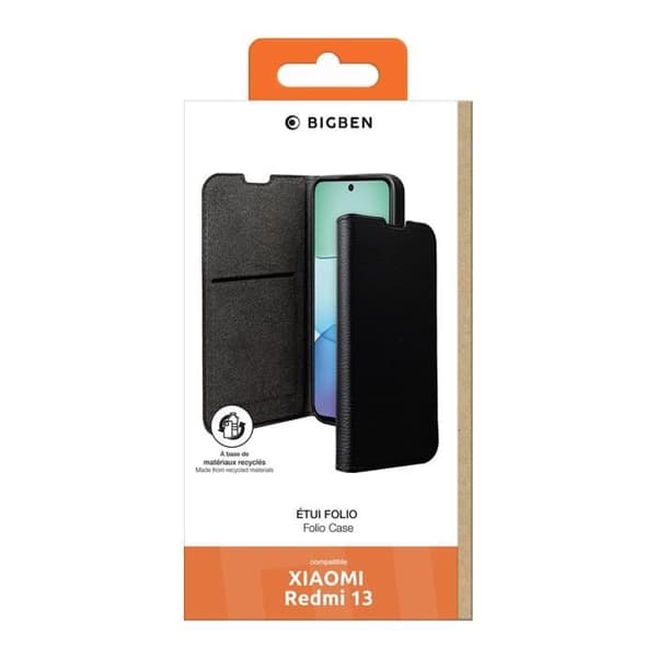 Fodral för Xiaomi Redmi 13 4G Folio Wallet med Stöd Funktion BigBen Svart