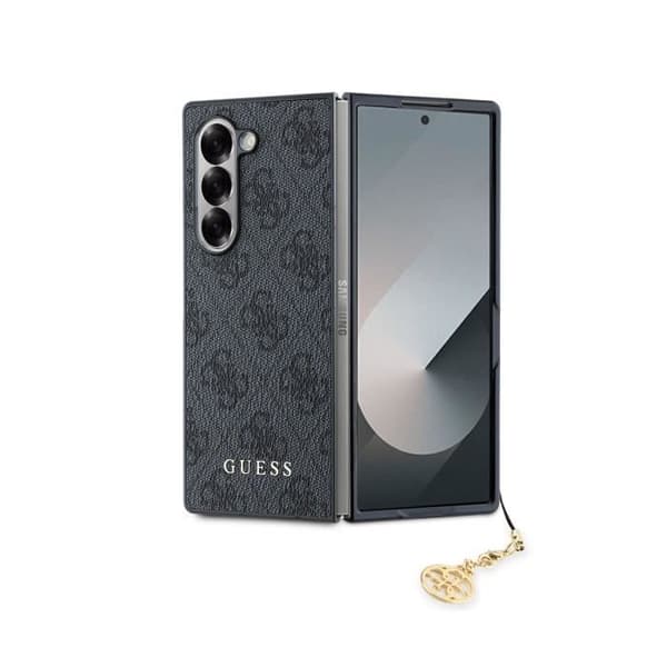 Coque för Samsung Galaxy Z Fold 6 4G Charm Edition med Guess-hänge Grå